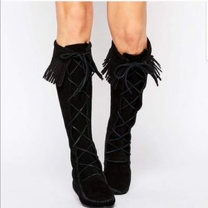 Minnetonka Front Lace Knee High Boot